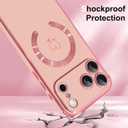 OOK Magnetic Phone Case iPhone 17 Pro Max 6.9 Inch [Compatible with MagSafe] Soft TPU Heart Phone Cover with Screen Protector Shockproof Protection Slim Case with Strap Lanyard for Women - Pink