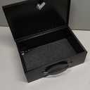 KYODOLED Fireproof Document Box with Key Lock, Small Lock Boxes for Personal Items, Fire and Water Resistance, Fireproof Safe Box for Documents, Jewelry, Passport, Cash, 12.6'' x 8.3'' x 4.3'' Black