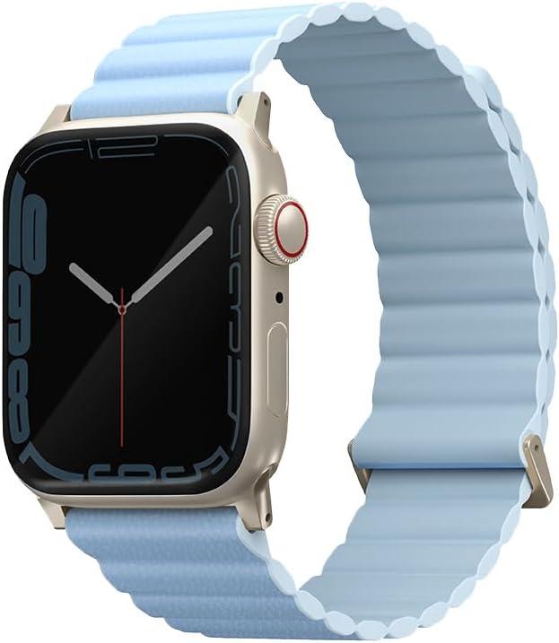 UNIQ Revix Premium Edition Reversible Design Leather Watch Band Compatible with Apple Watch 41mm (ArcticSoftBlue)