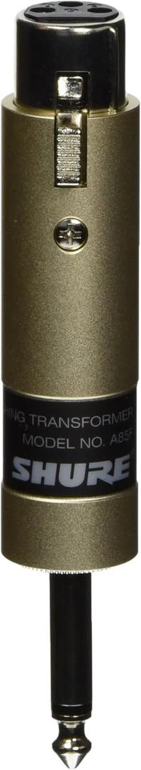 Shure A85F Line Matching Transformer - Low Z Female XLR to High Z 1/4-Inch Phone Plug Connects a Balanced Low Impedance Microphone Output to an Unbalanced High Impedance Input