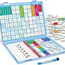 Aizweb Phonics Magnetic Letter Tiles,All-in-one Magnetic Phonics Kit,Reading &Spelling Games with Dry-Erase Boards&Storage Case,Phonics Games for Preschool Pre k& Kindergarten Classroom Learning