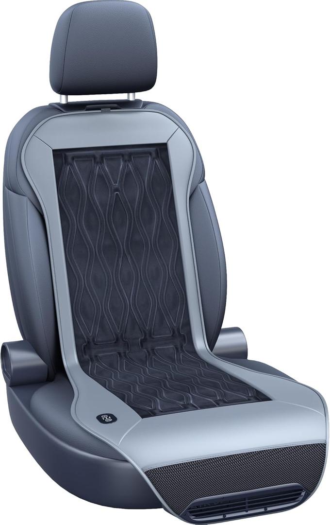 Cooling Car Seat Cover Front Seat,12V-24V Semiconductor Ventilated Car Seat Cooling Pad with 3 Temp Modes,Seat Coolers Universal Fit for SUV/Truck (Cool Grey)