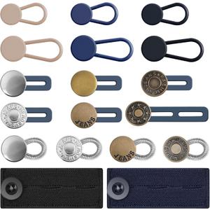 Ceryvop 18PCS Waist Button Extenders for Women & Men, Stretchy Jeans & Pants Waist Extension, 6 Sizes