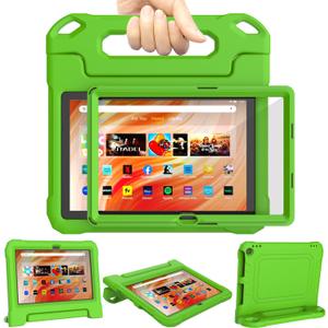 DJ&RPPQ Kids Case for iPad 10in Tablet Case for Kids,Shockproof Kid-Proof Cover with Screen Protector Handle Stand, Green
