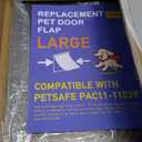 2 Pack Large Dog Door Replacement Flaps with Screws & Washers, Compatible with Petsafe Freedom Doggie Doors PAC11-11039 10 1/8" X 16 7/8" Weather Resistant Flexible (without Bracket-Smoky Translucent)