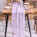 vctops 2 Packs Embroidery Lace Spring Table Runner 10ft Floral Garden Seasonal Tulle Table Runner Holiday Kitchen Dining Table Decoration for Wedding Party Baby Shower Birthday (Purple,30"x120")