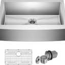 Kraus KHF200-33 Standart PRO Stainless Steel Sink 33 inch Farmhouse Apron Single Bowl 16 gauge