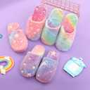 Kids Slippers Luminous Night Lights Warm Plush for Boys Girls House Indoor Shoes (12-13 Little Kid, Green)