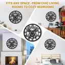 24 Inch wall Clock,Large wall Clock,Wall Clocks Battery Operated,Black Metal Non-Ticking,Wall Clocks for Living Room Decor,Bedroom,Kitchen(Highland Bull Wall Clock, 24 Inch)