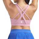 RUNNING GIRL Sports Bras for Women,Seamless Strappy Sports Bra High Support Crisscross Back with Removable Pads (L)