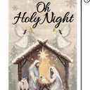 AVOIN colorlife Christmas Nativity Garden Flag 12x18 Inch Double Sided Outside, Oh Holy Night Jesus Winter Holiday Yard Outdoor Flag