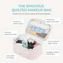 Tuck Hanging Toiletry Bag - Water-Resistant Travel Makeup Organizer with Spacious Compartments & Padded Handle for Women (Blush Petal & Mint) (Puffy Makeup Bag)