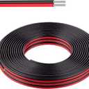 24 Gauge Wire (24 AWG) - 32 Foot 2 Pins Tinned Pure Copper Electrical Wire, 2468 80 300V Hookup Red Black Copper Stranded Auto 2 Cord Flexible Extension Cable for LED Ribbon Lamp Light