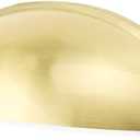 Goldenwarm 10 Pack Light Brass Bin Cup Pulls Light Brushed Gold Cabinet Pulls - LS0313BB76 Gold Cup Drawer Pulls Dresser Pulls Kitchen Furniture Hardware Closet Door Pulls, 3in Hole Centers