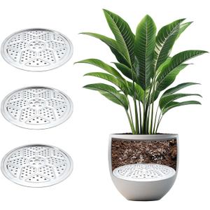 3PCS Round Planter Inserts for Large Tall Pots, 18" Stainless Steel Flower Pot Lift Insert Portable Planter Accessories Circular Plant Risers for Inside Pots with Drainage Hole, Use Less Potting Soil, Diameter 18 Inch