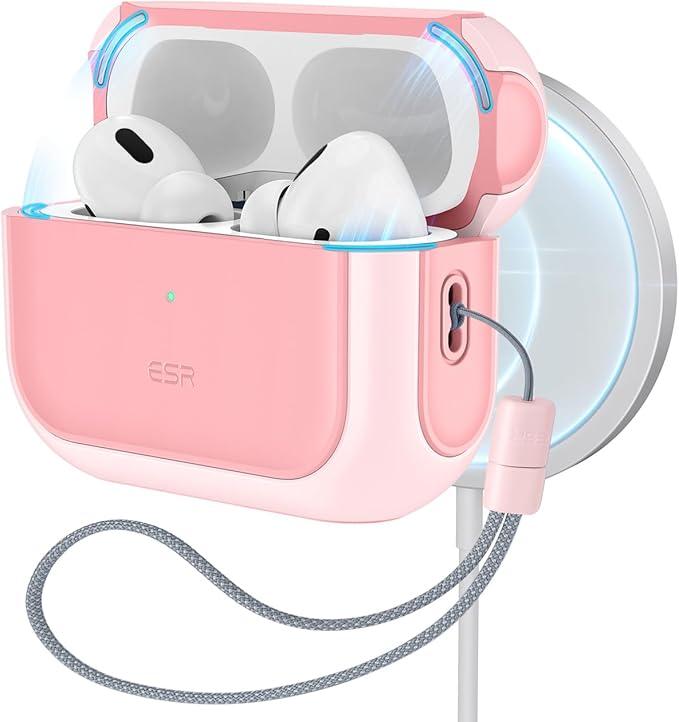 ESR for AirPods Pro 2nd Generation Case (HaloLock), Compatible with Airpods Pro Case 2nd/1st Gen (2023/2022/2019), Compatible with MagSafe, Full Drop Protection Cover with Lanyard