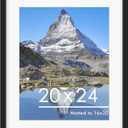 PEALSN 20x24 Picture Frame, Display Pictures 16 x 20 with Mat or 20 x 24 Without Mat for Wall Mounting Display, Poster Frames, Black.