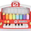 Farm Animals Keyboard Preschool Learning Toy with Silly Sounds and Light-Up Piano with Learning Songs for Infants
