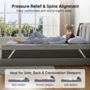 PERLECARE Firm Mattress Topper Queen, 3" Hard Mattress Topper for Pressure Relief, Mattress Pad with Cooling Bamboo Cover, High Density Memory Foam, Removable & Washable