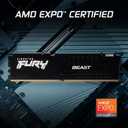 Kingston FURY Beast 16GB (2x8GB) 6000MT/s DDR5 CL30 Desktop Memory | AMD EXPO | Kit of 2 | KF560C30BBEK2-16