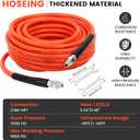 100FT Pressure Washer Sewer Jetter Kit, 5800 PSI Water Jet Drain Cleaner Hose with Corner Rotating Button Nose Nozzle, Sewer Jetting Nozzles Kit with Spanner Handle Strap