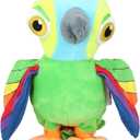 La Granja De Zenon - 20CM Interactive Parrot Pepe - Musical Plush - Repeat, Walk and Play Songs - El Reino Infantil