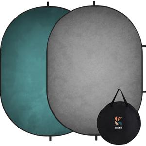 Kate Pop up Backdrop Gray Collapsible Backdrops for Photography Studio Portable Backdrop for Headshot, 5x6.5ft