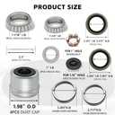 2 Set 3500lb Trailer Bearings Kit L68149/L68111 and L44649/L44610 Fits for 1-3/8'' to 1-1/16'' Axles Trailer Wheel Hub with 171255TB Seal OD 1.719'', Dust Cover and Cotter Pin