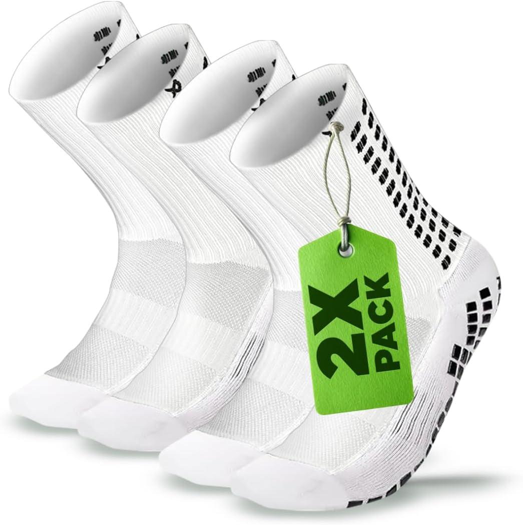 Lux Dual Grip Socks - 2-Pack Soccer Grip Socks for Men & Women with GripArray Performance & Comfort - Anti-Slip for Soccer