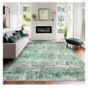 LEPEII 5x7 Area Rugs, Abstract Rugs for Living Room, Indoor Non-Slip Washable Rug for Bedroom, Dining Room, Low Pile Home Decor Neutral Area Rug-Green