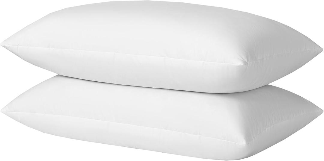 basic home King Size Goose Feather & Down Bed Pillow - 100% Odorless Sleep Pillow for Neck Support & Cooling Comfort - 233TC Cotton Cover with Anti-Poke Liner King 20x36