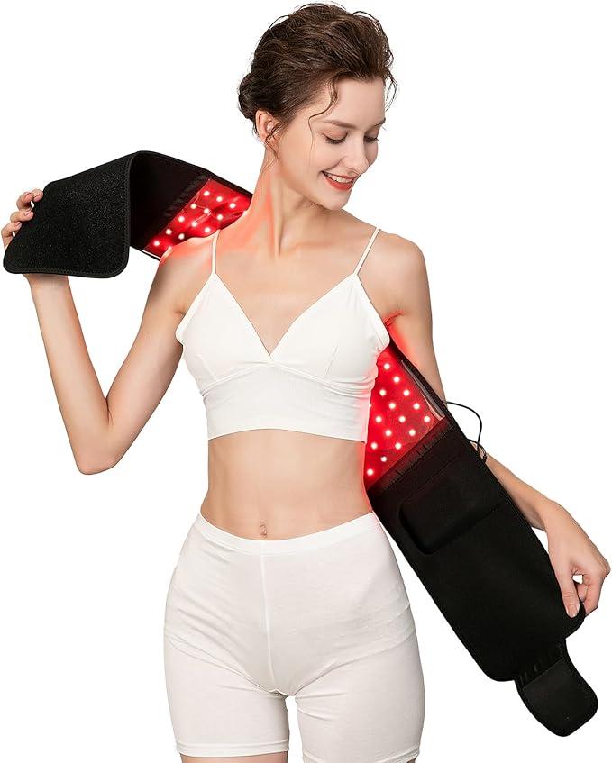 USUIE Red Light Therapy Belt, Infrared Light Therapy Wrap Red Light Therapy Device for Body with Timer for Back Shoulder Waist Muscle Relief for Gift Women Men Gift