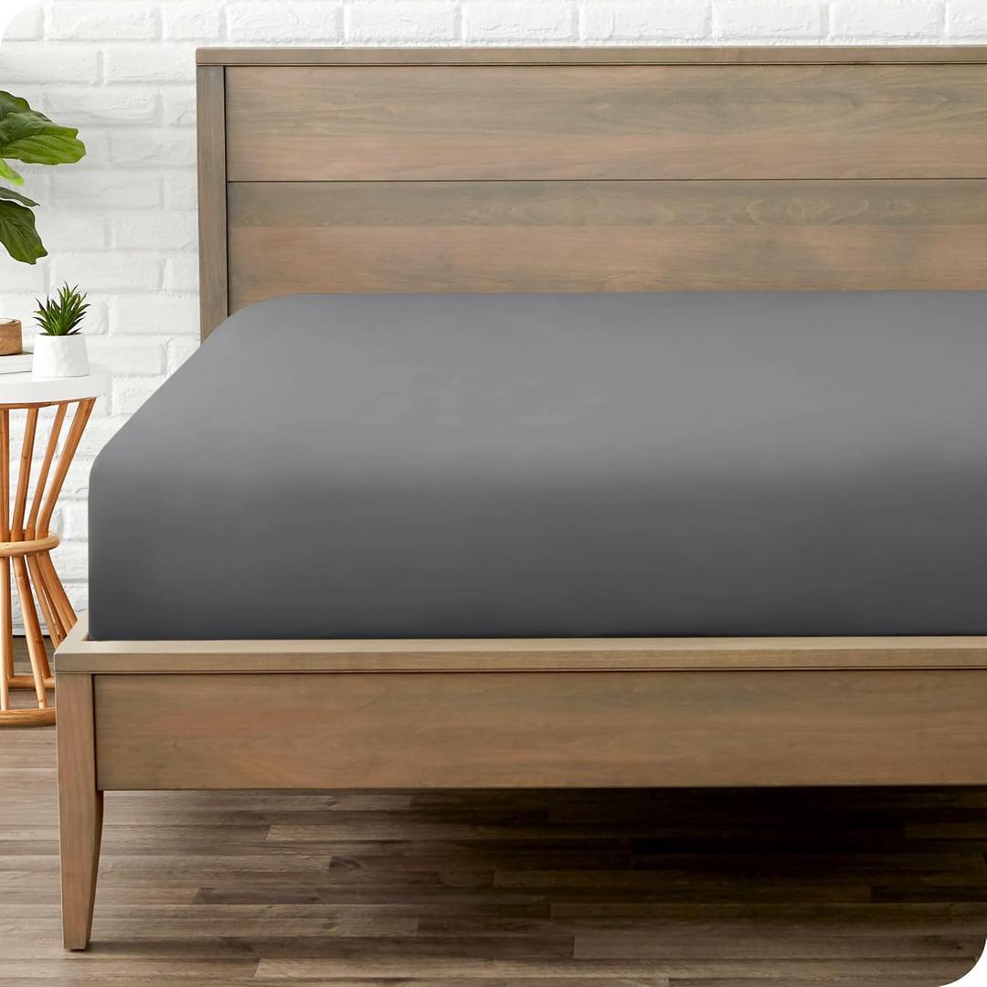 Bare Home Fitted Bottom Sheet California King Size - Premium 1800 Microfiber - Ultra-Soft Hotel Luxury - Deep Pocket - Durable and Long Lasting (California King, Grey)