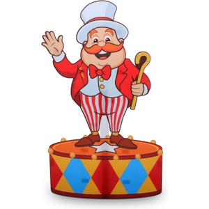 Roowest 5.1 Feet Circus Ring Leader Stand up Cardboard Cutout Life Size Circus Carnival Theme Party Decoration Backdrop Photo Props Stand up Cardboard for VBS Carnival Clown Birthday Party Supply