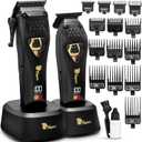 Fagaci Professional Hair Clippers for Men with DLC Blades and High Torque Vector Motor, Barber Clippers and Trimmers Set Zero Gap, 12000 RPM Hair Cutting Kit, Mens Haircut Cordless Clipper for Barber