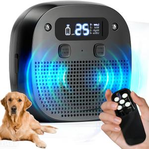 Dog Barking Control Devices, Anti Barking Device for Dogs with Remote Control, Ultrasonic & Sensor Technology, Rechargeable, Waterproof, Adjustable Modes & Frequencies, Bark Box Indoor Outdoor(Black)
