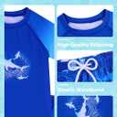 Boys Two Piece Rash Guard Swimsuits Sets Bathing Suits with Trunks 4-12 Years (9-10 Years, B1 Blue)