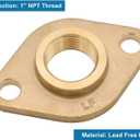 HYDRO MASTER Solid Brass Flange Kit with Gaskets, 1" NPT thread, For Radiant Heating Systems (1" FNPT)
