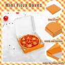 50 Pcs Mini Pizza Boxes Mini Dessert Boxes5.1 x 5.1 x 0.78 inches for Parties, Bakeries, and Food Delivery,CelebrationsChristmas Birthdays (Orange)