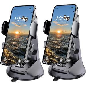 Boat Phone Mount, Suction Cup Boat Cell Phone Holder Marine Heavy Duty Dash Universal Desk Waterproof Boating Phone Holder for Kayak Sailing Marine Marina for iOS Android Smartphone (2PCS)