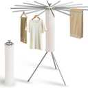 LIENAHU Clothes Drying Rack, Drying Rack Clothing, Laundry Drying Rack, Floor Standing, 16 Aluminium Poles, Collapsible, Retractable, Foldable, Folding Laundry Rack