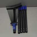 Adjustable Metal Leaf Rake Long Handle, Garden Rakes for Lawns Heavy Duty Leaves with Expandable Head 8-17", Yard Women Kids Rake for Gardening RV Camping