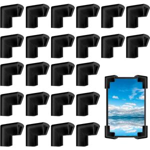 24Pcs Foam Protection Corner for Mirror TV Picture Frame,Packing Foam Corner Protectors for Shipping Moving,Edge Protection for Packing Fragile Artwork(Black)