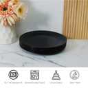 TP 8" Reusable Melamine Paper Plates, Round Plates for Party Picnic Outdoors, Set of 8, Black