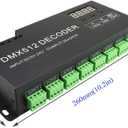 AKEPO LED DMX 24CH Digital Display Decoder, Dimming Driver LED DMX512 Controller for RGB Strip Light DC5-24V 3A/CH (24 Channel with Display)