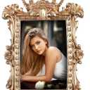 ULTNICE Vintage Golden Crown Resin Photo Frame Decorative Picture Frame with Kickstand for Tabletop and Wall Display Ideal for Weddings and Anniversaries 5.7 Inch