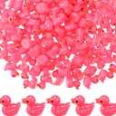 Outus 150 Pcs Mini Resin Ducks Pink Tiny Ducks Miniature Duckies Bulk Small Plastic Duckies Figures for Office Home Hide and Seek Prank Game Craft Dollhouse Party Favors Gift