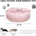 Himax 35in Covered Large Dog Bed with Blanket Attached Calming Burrow Pink