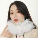 Renaissance Ruffle Collar Victorian Neck Costume Cosplay Props (White)