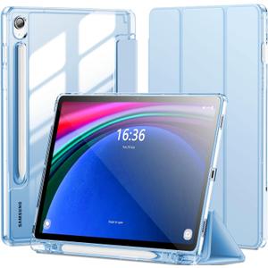 INFILAND Case for Samsung Galaxy Tab S10 Lite /S10 FE/ S9 FE 5G 10.9 Inch/Tab S9 11 Inch with S Pen Holder, Slim Clear Protective Cover Support Auto Wake/Sleep (Blue)